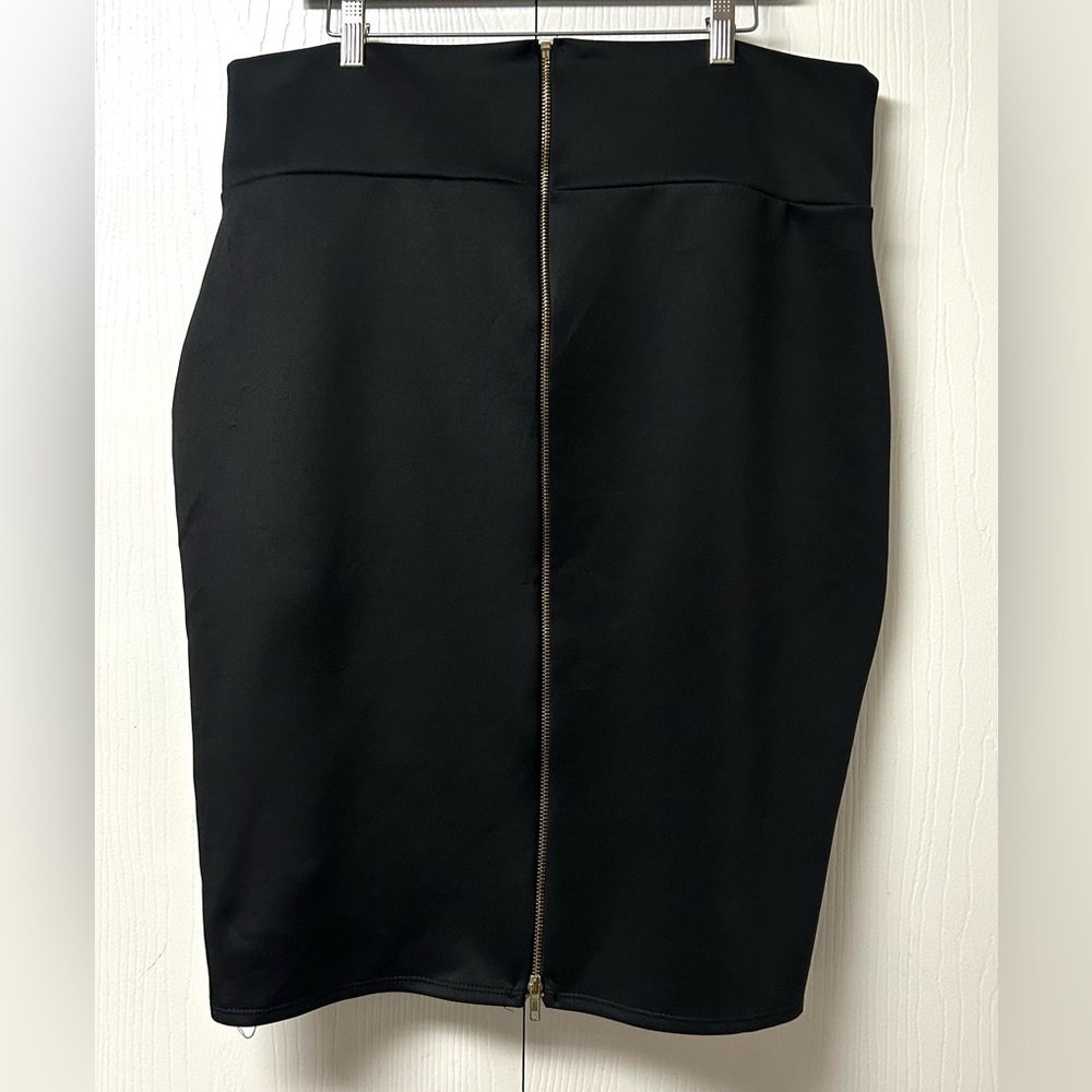 Caren Sport Black Pencil Skirt with Center Zip in Back